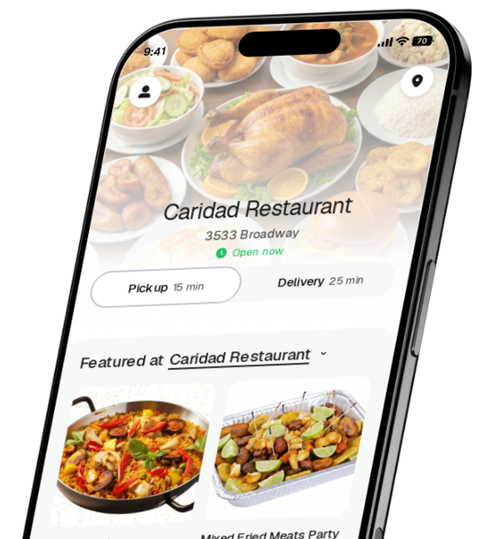 Caridad Restaurant app preview